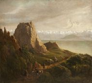 М.Ю. Лермонтов. Кавказский вид с верблюдами. 1837–1838. Холст, масло. ИРЛИ (Пушкинский Дом) РАН. М.Ю. Лермонтов. Кавказский вид с верблюдами. 1837–1838. Холст, масло. ИРЛИ (Пушкинский Дом) РАН.