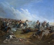 М.Ю. Лермонтов. Атака лейб-гвардии гусар под Варшавой 26 августа 1831 года. 1837. Холст, масло. ИРЛИ (Пушкинский Дом) РАН. М.Ю. Лермонтов. Атака лейб-гвардии гусар под Варшавой 26 августа 1831 года. 1837. Холст, масло. ИРЛИ (Пушкинский Дом) РАН.