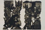 Л.Р. Мюльгаупт. Форзацы книги Андрея Белого «Мастерство Гоголя». Ксилография. Авторский оттиск 1933 г. Л.Р. Мюльгаупт. Форзацы книги Андрея Белого «Мастерство Гоголя». Ксилография. Авторский оттиск 1933 г.