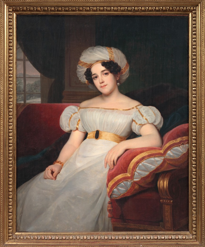 Неизвестный художник с оригинала Л. Герсана 1824 года Портрет княгини Н.С. Голицыной, урожденной Апраксиной (1796 – 1890) Первая половина XIX века Холст; масло От Г.П. Косицкой в 2023 Неизвестный художник с оригинала Л. Герсана 1824 года Портрет княгини Н.С. Голицыной, урожденной Апраксиной (1796 – 1890) Первая половина XIX века Холст; масло От Г.П. Косицкой в 2023
