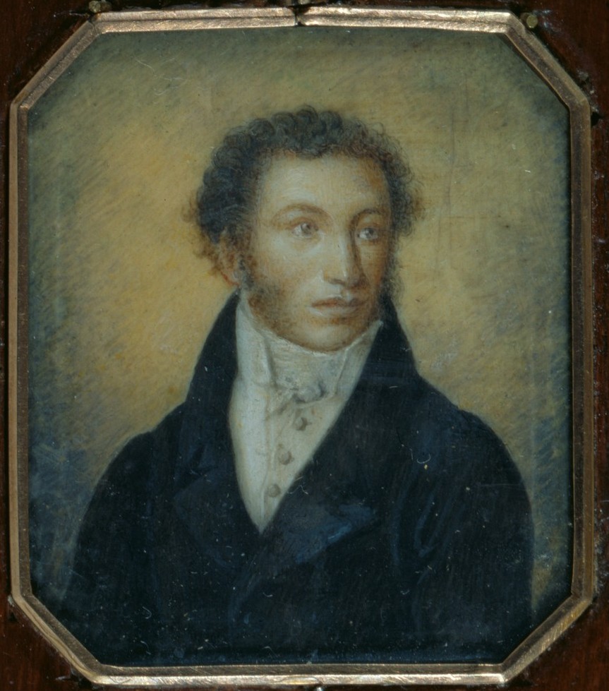 А.С. Пушкин. И.-Е. Вивьен де Шатобрен. 1826. Кость, акварель, гуашь А.С. Пушкин. И.-Е. Вивьен де Шатобрен. 1826. Кость, акварель, гуашь