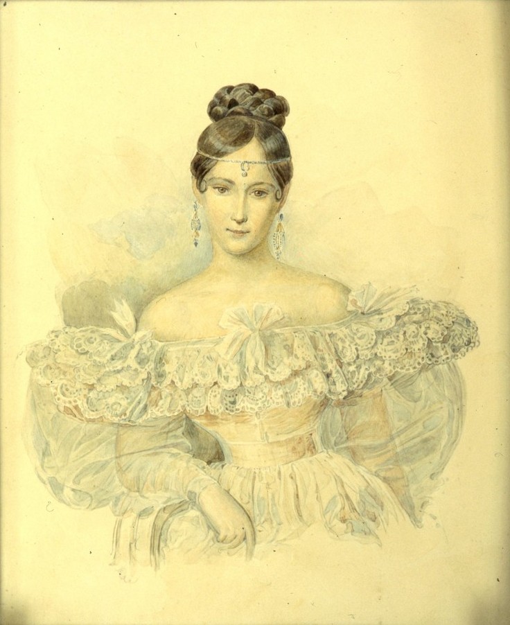 Н.Н. Гончарова. А.П. Брюллов. 1831. Акварель. Копия П.Д. Корина Н.Н. Гончарова. А.П. Брюллов. 1831. Акварель. Копия П.Д. Корина