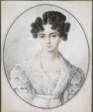 Неизвестный художник. М.Н. Раевская. 1820-е. Бумага, акварель, карандаш Неизвестный художник. М.Н. Раевская. 1820-е. Бумага, акварель, карандаш