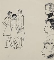 Друзья-лицеисты: И. Пущин, А. Пушкин, В. Кюхельбекер. 1968. Бумага, тушь, перо Друзья-лицеисты: И. Пущин, А. Пушкин, В. Кюхельбекер. 1968. Бумага, тушь, перо
