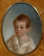 Портрет А.С. Пушкина-ребенка. Ксавье-де Местр (?). 1802. Металлическая пластина, масло. Портрет А.С. Пушкина-ребенка. Ксавье-де Местр (?). 1802. Металлическая пластина, масло.