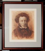 В.В. Матэ с оригинала О.А. Кипренского 1827. А.С. Пушкин (1799-1837). Офорт. 1899.