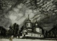 Антонова Л.Л. Тригорское. Церковь св. Георгия. 2011г. Бумага, цв. автолитография. Антонова Л.Л. Тригорское. Церковь св. Георгия. 2011г. Бумага, цв. автолитография.