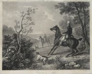 Jazet J. P. M. по оригиналу Vernet C. Охотничья травля. Париж. 1827. Бумага, акватинта Jazet J. P. M. по оригиналу Vernet C. Охотничья травля. Париж. 1827. Бумага, акватинта