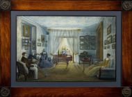 К. Боссоли (Bossoli). Интерьер в крымском имении Л.А.Нарышкина Мисхор. 1842 год. Бумага, гуашь К. Боссоли (Bossoli). Интерьер в крымском имении Л.А.Нарышкина Мисхор. 1842 год. Бумага, гуашь